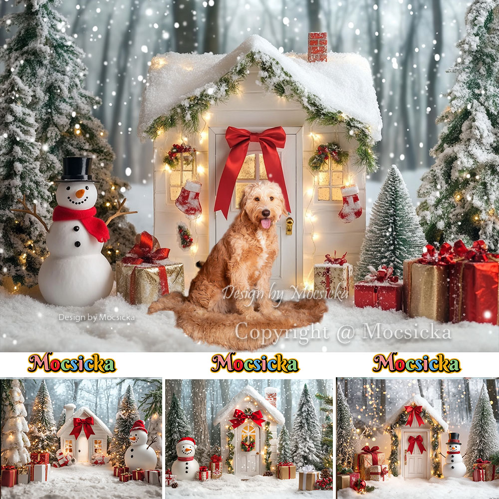 Photography Lighting White Background - モシッカ ホワイト クリスマス ハウス 写真撮影用背景 クリスマスツリー