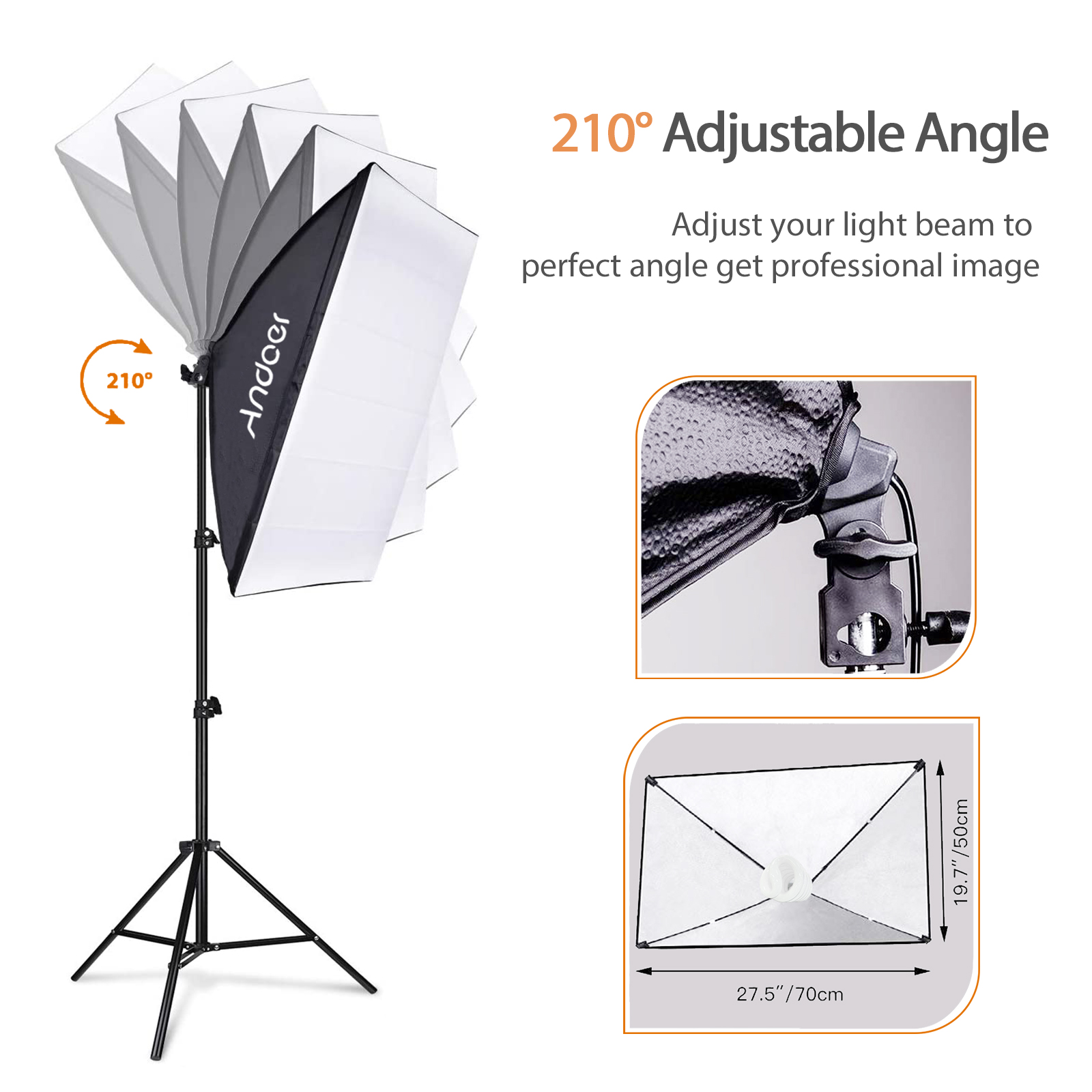 Ander Studio写真ライトキット、ソフトボックス照明 - Photography Lighting For Portraits のレビューと価格