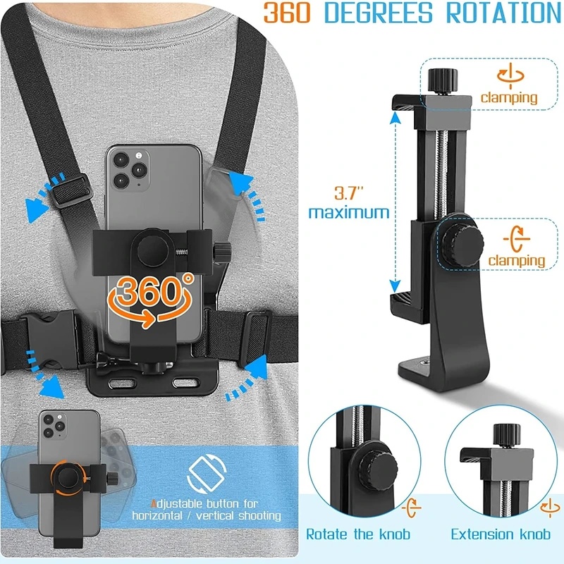 iPhone 14用スマホチェストストラップマウントベルト、 - Gopro Action Camera Hero 11 Black のレビューと価格