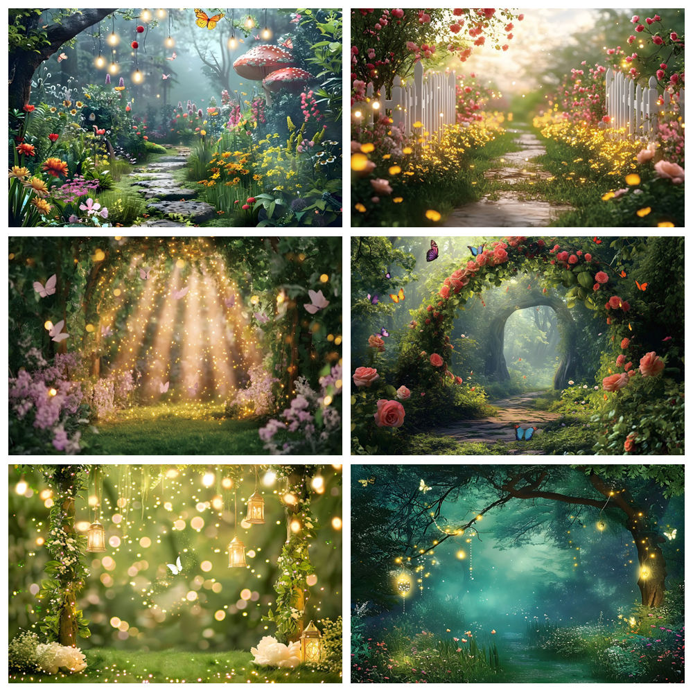 おとぎ話の庭の背景写真撮影用ファンタジー自然ジャングル蝶の花 - Photography Natural Lighting のレビューと価格