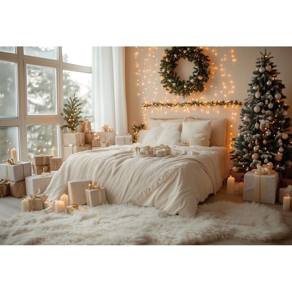冬のクリスマス写真撮影背景家族パーティー装飾クリスマスツリー - Photography Lighting White Background のレビューと価格