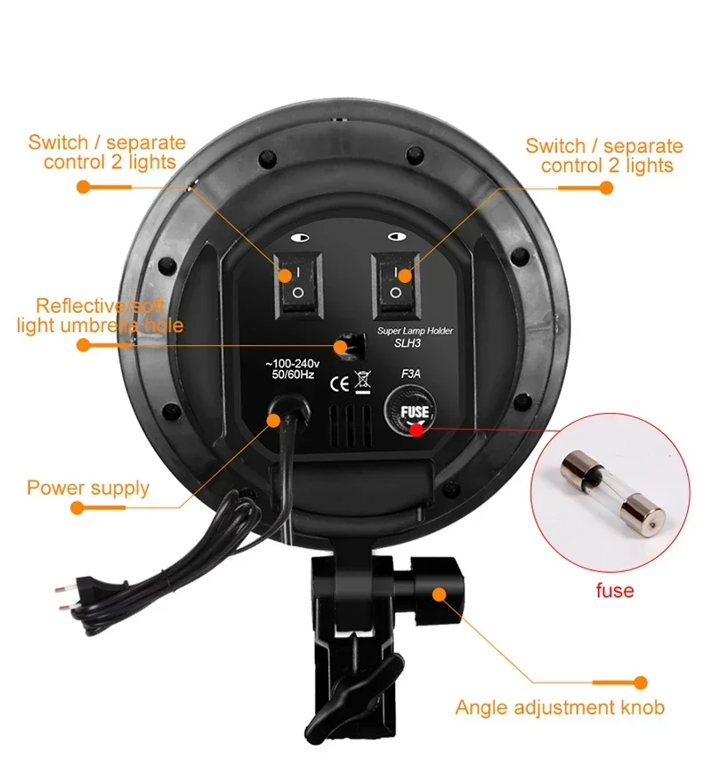 E27 4in1ランプヘッドホルダー付き写真スタジオ照明キッ - Photography Lighting For Portraits のレビューと価格